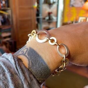 Vintage gorgeous Mixed metals Link Bracelet